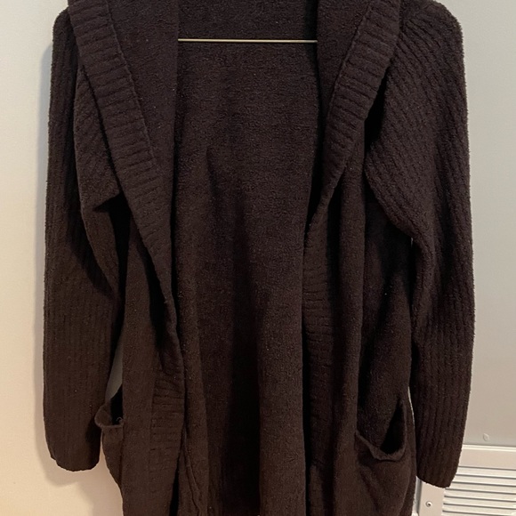 EUC Barefoot Dreams CozyChic Lite Relaxed Hooded Cardigan- SIZE SMALL - Picture 2 of 10